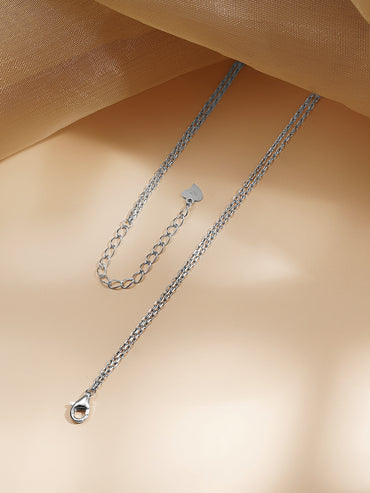 925 Fine Silver Dual Layer Crystal Necklace