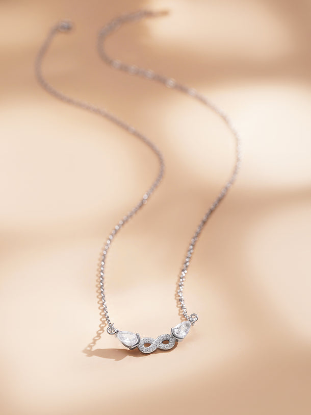 925 Fine Silver Crystal Cluster Necklace