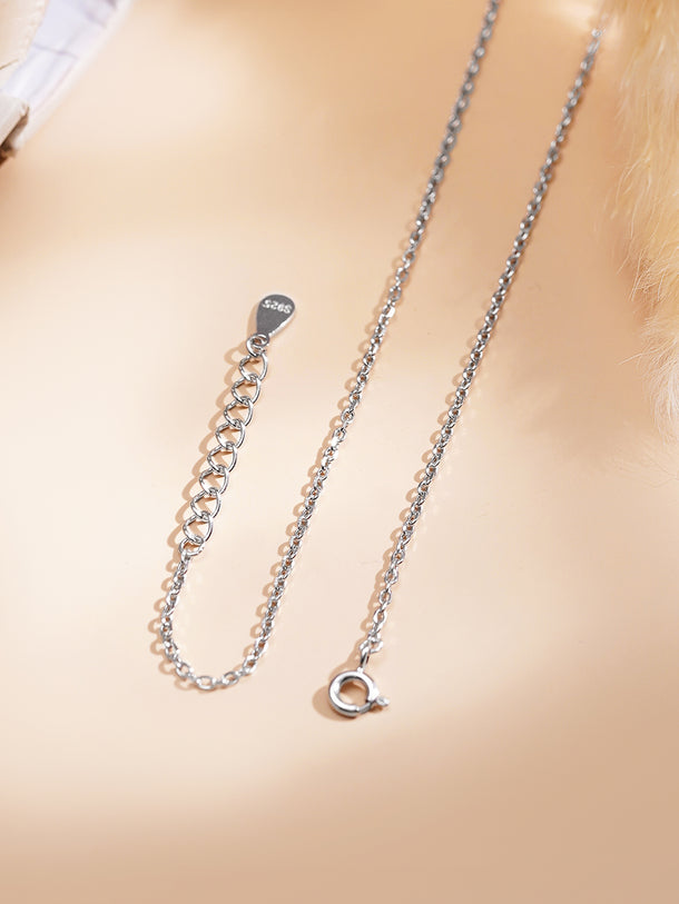 925 Fine Silver Crystal Cluster Necklace