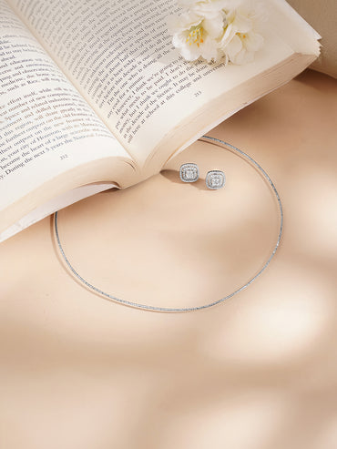 925 Fine Silver Minimal Spark Choker Set