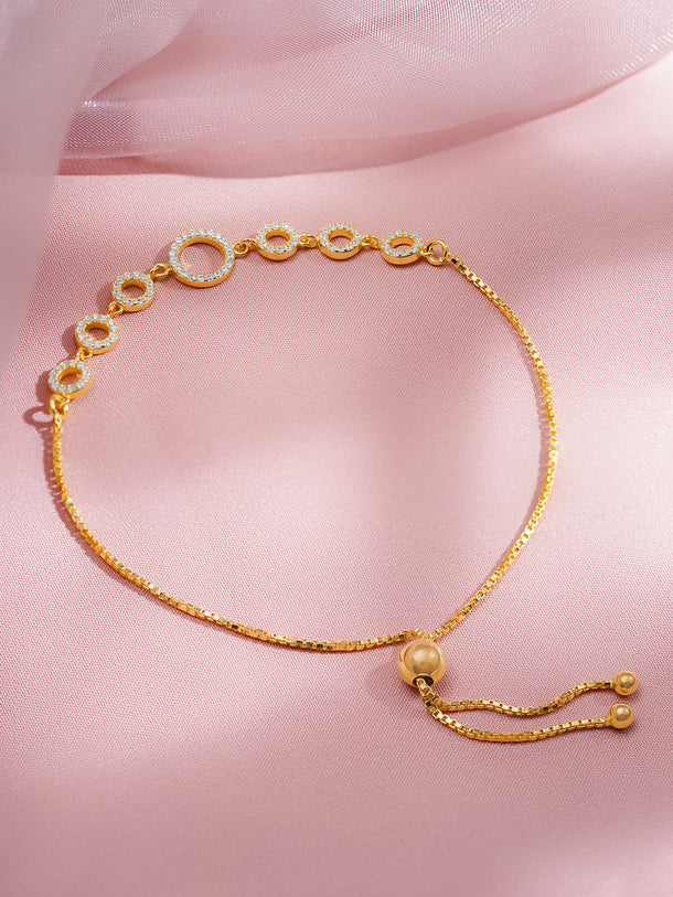 925 Fine Silver Sparkling Zirconia Adjustable Bracelet