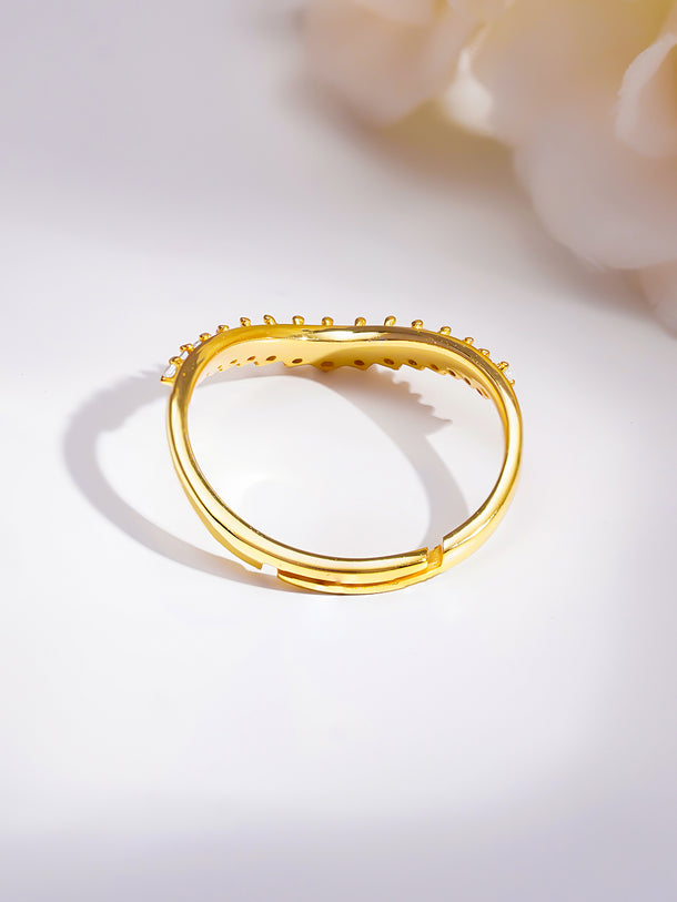 925 Fine  Silver Glittering Crown Ring