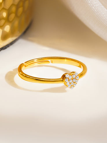 925 Fine  Silver Mini Heart Love Ring