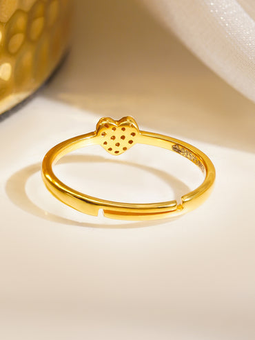 925 Fine  Silver Mini Heart Love Ring