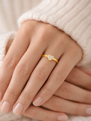 925 Fine  Silver Mini Heart Love Ring