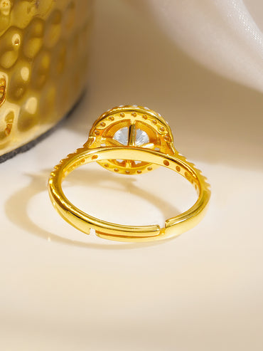 925 Fine  Silver Celestial Halo Ring