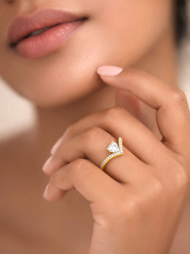 925 Fine  Silver Romantic Heart Promise Ring