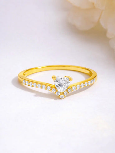 925 Fine  Silver Romantic Heart Promise Ring