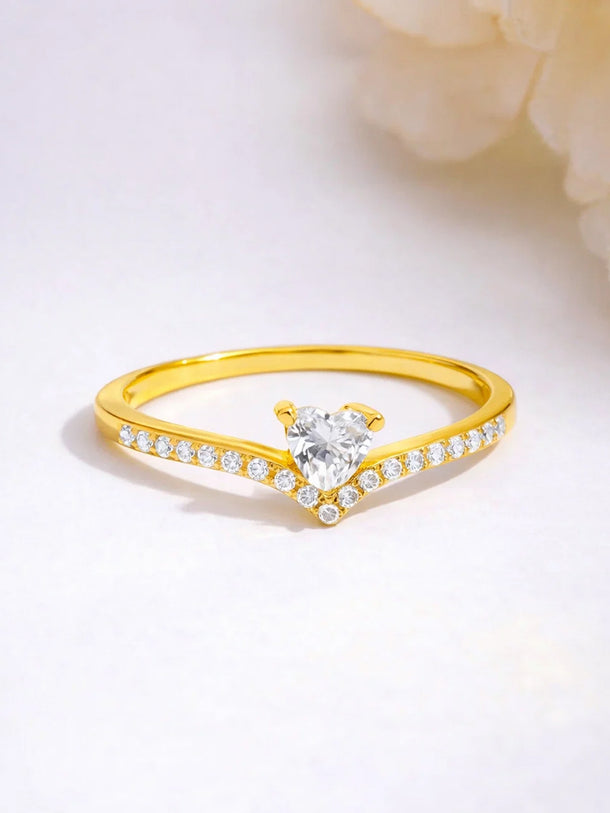 925 Fine  Silver Romantic Heart Promise Ring