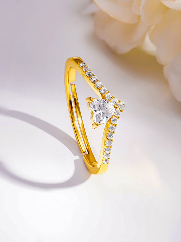 925 Fine  Silver Romantic Heart Promise Ring
