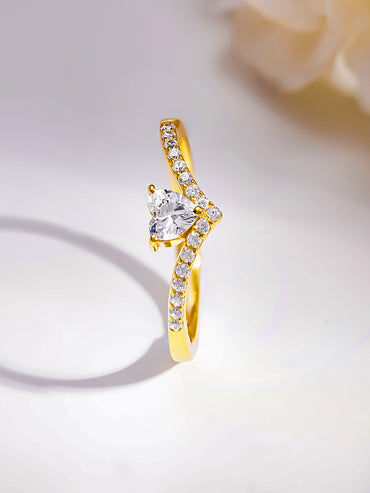 925 Fine  Silver Romantic Heart Promise Ring