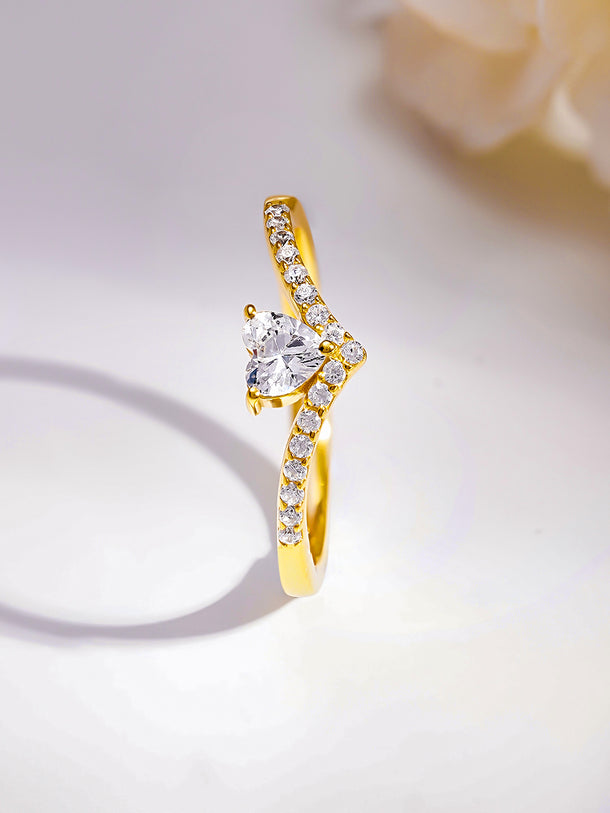 925 Fine  Silver Romantic Heart Promise Ring