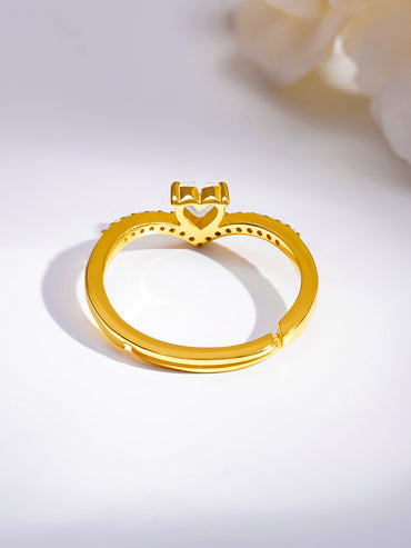 925 Fine  Silver Romantic Heart Promise Ring