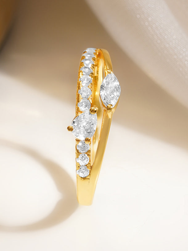 925 Fine  Silver Diamond Shine Statement Ring