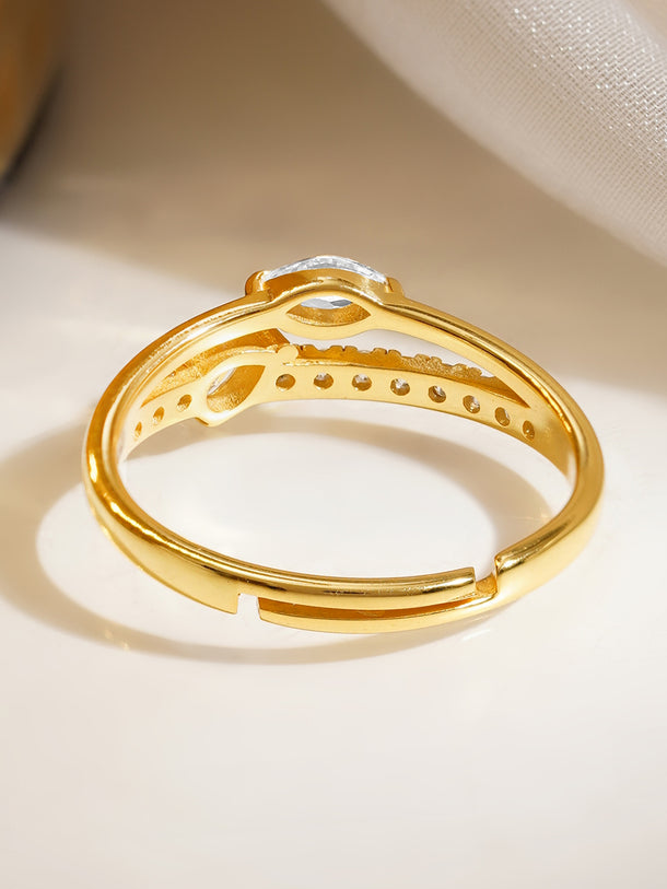 925 Fine  Silver Diamond Shine Statement Ring