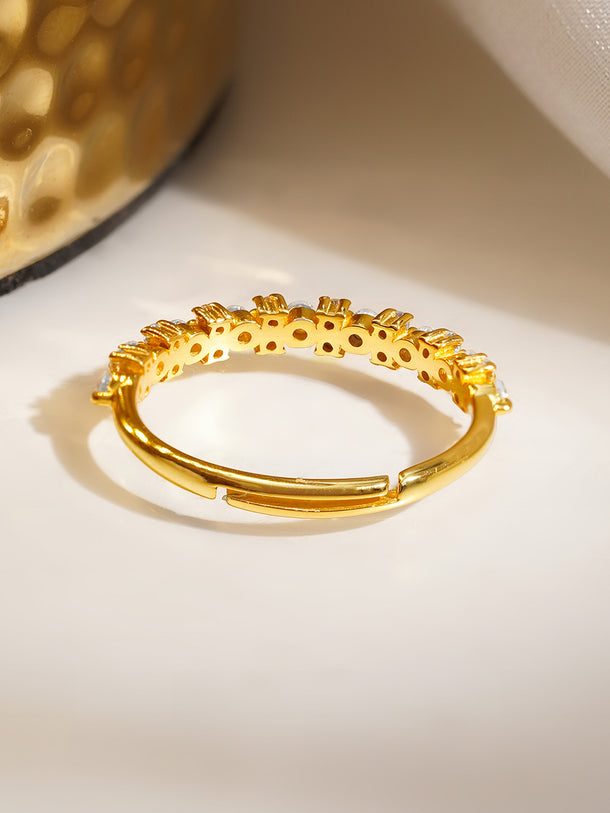 925 Fine  Silver Glittery Crown Band Ring