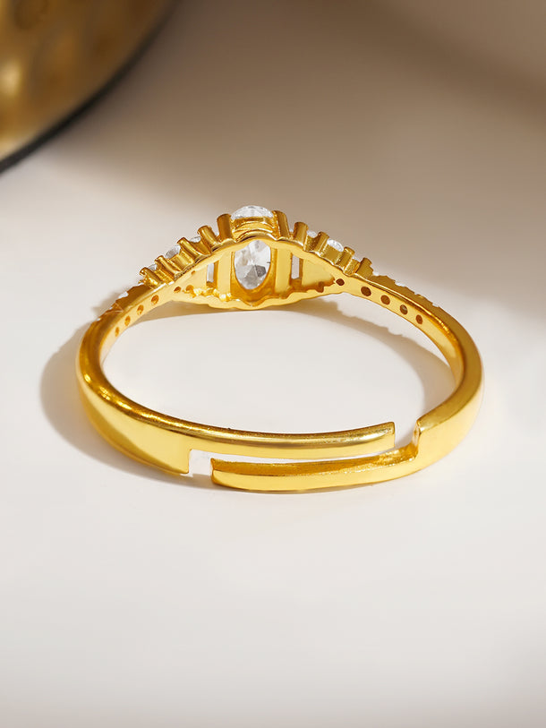 925 Fine  Silver Crystal Glow Statement Ring