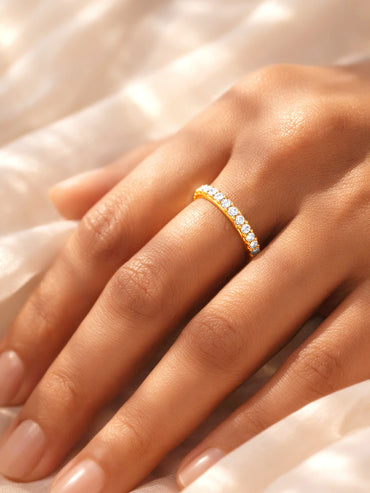 925 Fine  Silver Glitter Glow Elegant Band