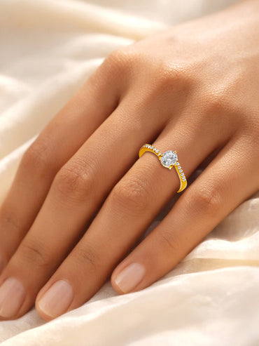 925 Fine  Silver Diamond Shine Statement Ring