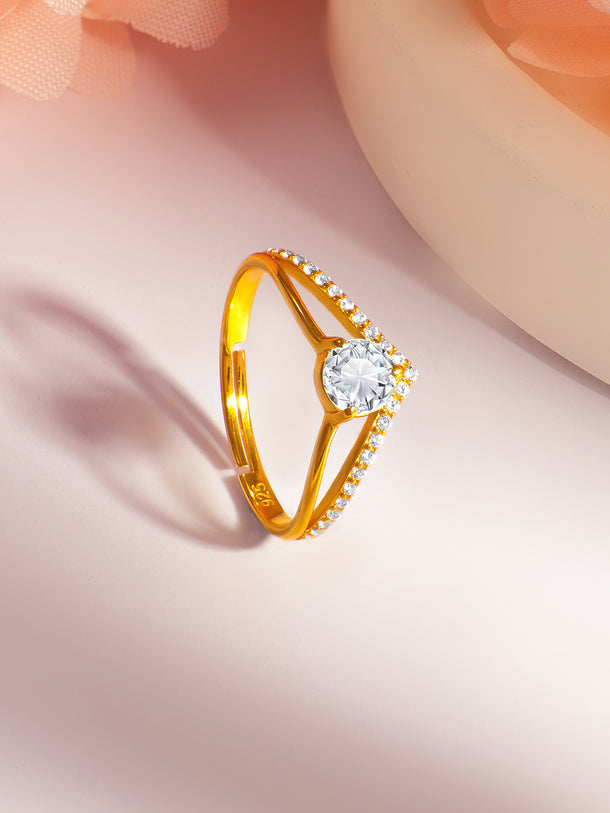 925 Fine  Silver Moon Pearl Glow Statement Ring