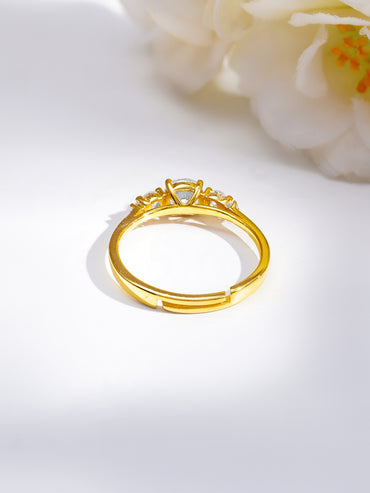 925 Fine Silver Triple Crystal Glow Ring