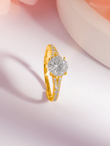 925 Fine  Silver Diamond Shine Statement Ring