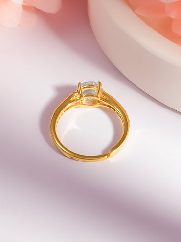 925 Fine  Silver Diamond Shine Statement Ring