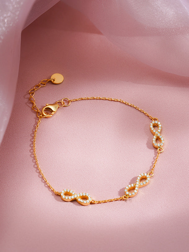 925 Fine Silver Infinity Crystal Bracelet
