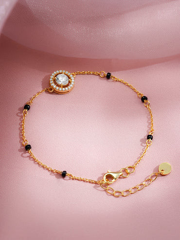 925 Fine Silver Diamond Mangalsutra Bracelet