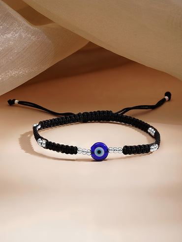 925 Fine Silver Evil Eye Adjustable Bracelet