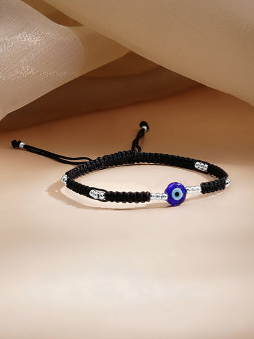 925 Fine Silver Evil Eye Adjustable Bracelet