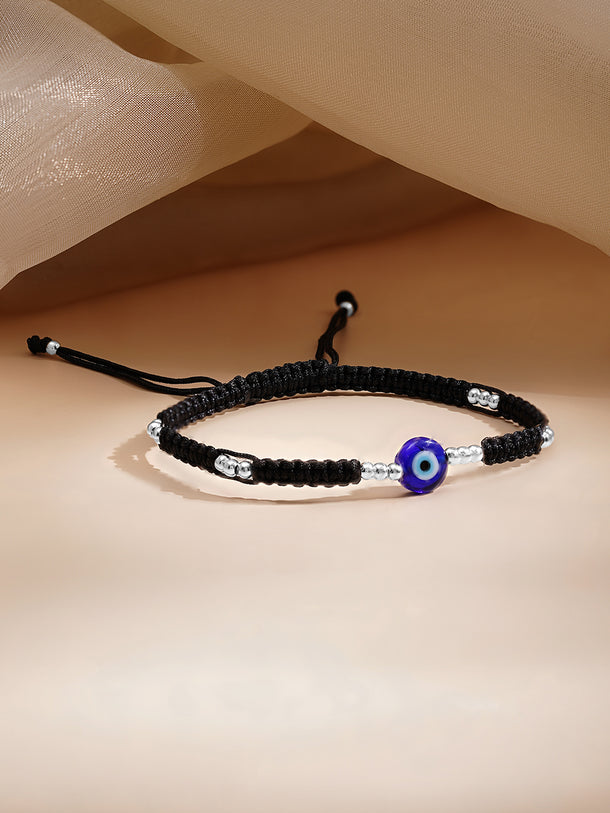 925 Fine Silver Evil Eye Adjustable Bracelet