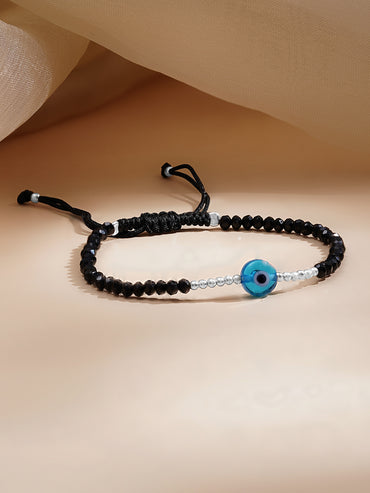 925 Fine Silver Evil Eye Beaded Bracelet