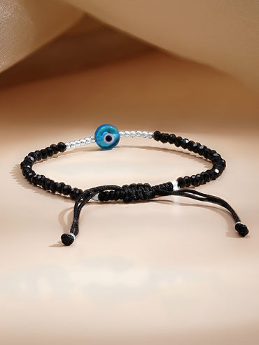 925 Fine Silver Evil Eye Beaded Bracelet