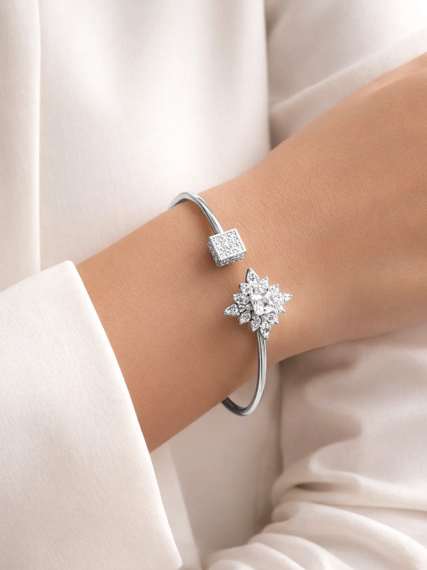 925 Fine Silver Crystal Bloom Bracelet