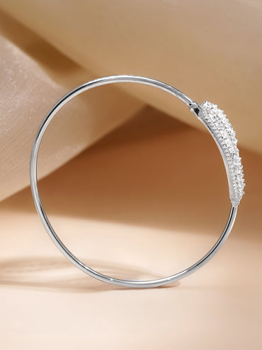 925 Fine Silver Nature Crystal Leaf Bracelet