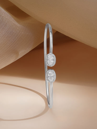 925 Fine Silver Twin Crystal Spark Bracelet