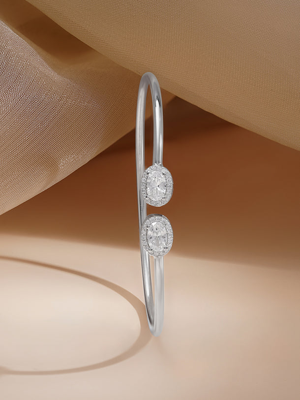 925 Fine Silver Twin Crystal Spark Bracelet