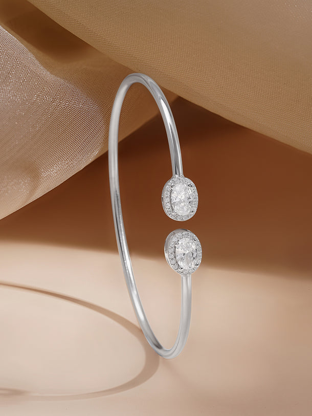 925 Fine Silver Twin Crystal Spark Bracelet