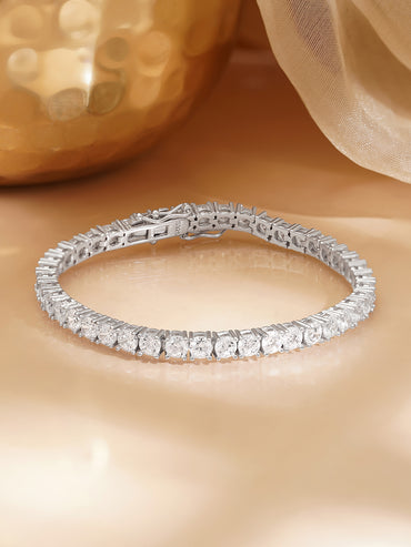925 Fine Silver Diamond Glow Bracelet