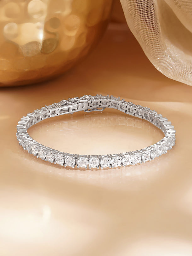 925 Fine Silver Diamond Glow Bracelet