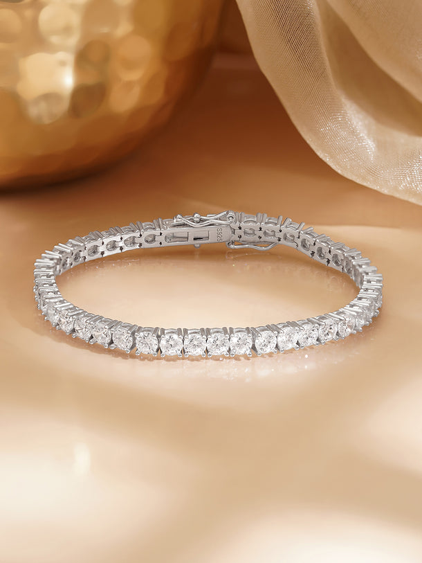 925 Fine Silver Diamond Glow Bracelet