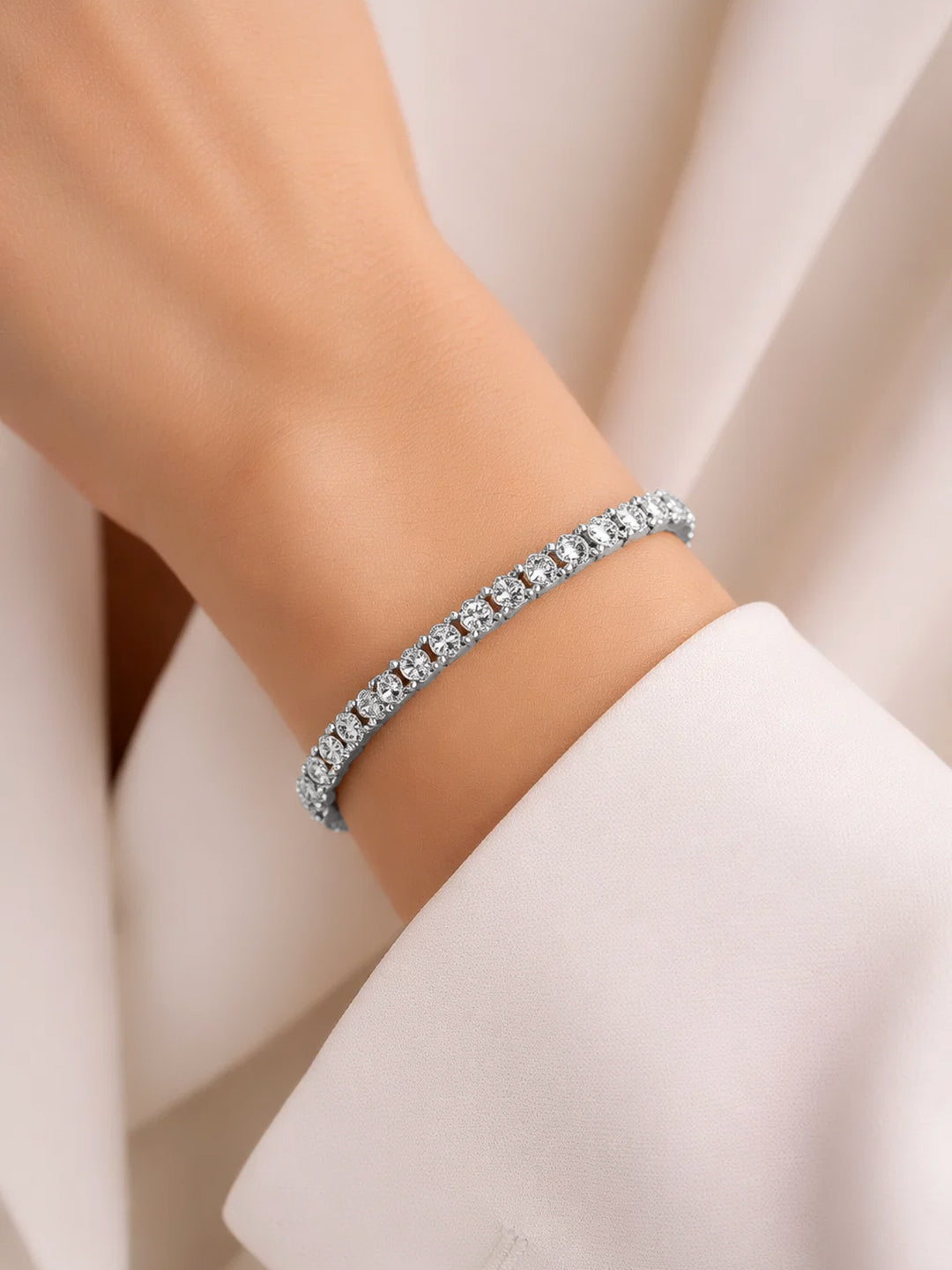 Treasure Bay Bracciale Tennis Regolabile In Cristallo, Placcato Oro 14K, Con Zirconie, Per Donne