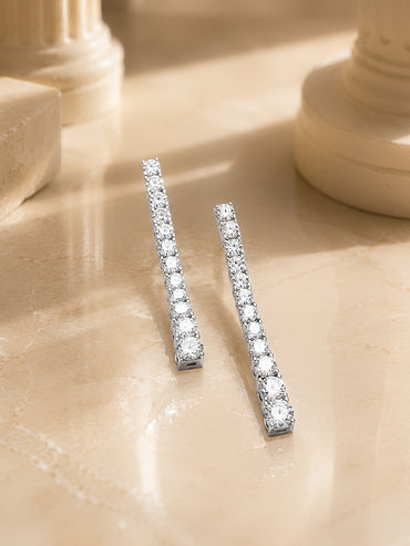 925 Fine Silver Rhodium Plated Dangler Earrings