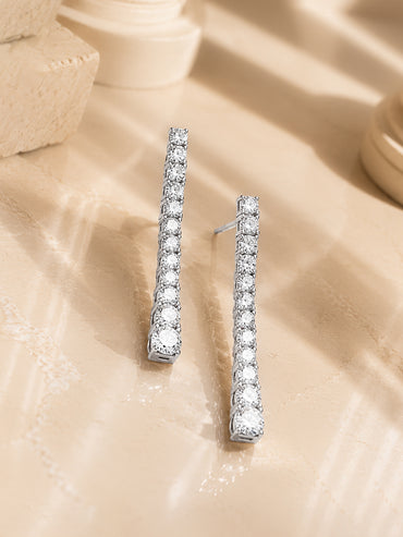 925 Fine Silver Rhodium Plated Dangler Earrings
