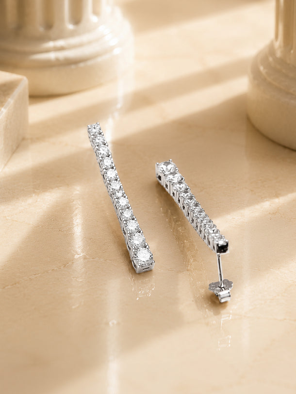 925 Fine Silver Rhodium Plated Dangler Earrings