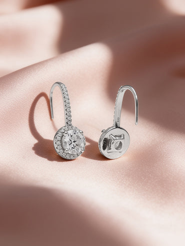 925 Fine Silver Rhodium Plated Drop Earrings