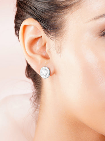 925 Fine Silver Radiant Crystal Stud Earrings