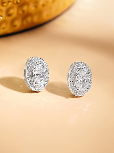 925 Fine Silver Rhodium Plated Stud Earrings