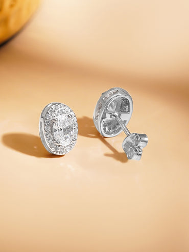 925 Fine Silver Rhodium Plated Stud Earrings